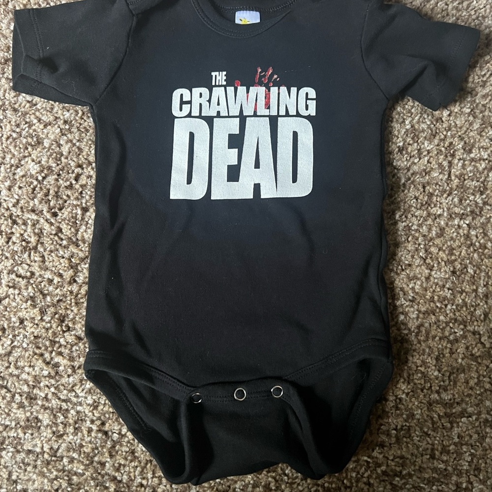 The Crawling Dead Black Baby Onesie